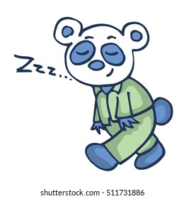 Sleepy panda funny cartoon design