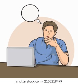 Sleepy people, office workers. Vector illustration.
