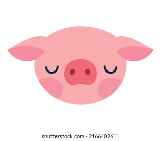 sleepy pig deisgn over white