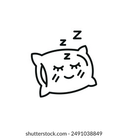 Sleepy Pillow Face icon. Simple sleepy pillow face icon for social media, app, and web design. Vector illustration.