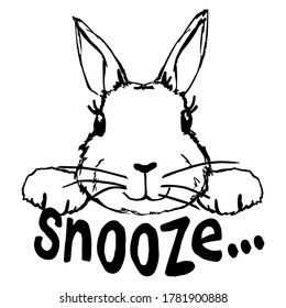 Sleepy Rabbit Snooze lazy large ears