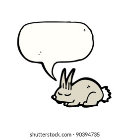 sleepy rabbit with thought bubble cartoon