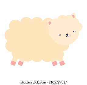 sleepy sheep illustration over white