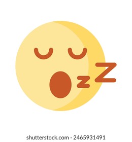 Sleepy, sleeping, tiredness emoji vector design