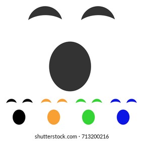 Sleepy Smile icon. Vector illustration style is a flat iconic sleepy smile symbol with black, grey, green, blue, yellow color variants. Designed for web and software interfaces.