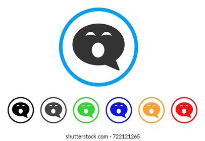 Sleepy Smiley Message icon. Vector illustration style is a flat iconic sleepy smiley message symbol with black, gray, green, blue, red, orange color versions. Designed for web and software interfaces.