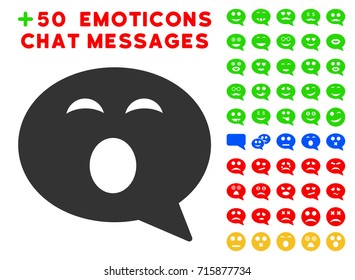 Sleepy Smiley Message pictograph with bonus facial symbols. Vector illustration style is flat iconic symbols for web design, app user interfaces.