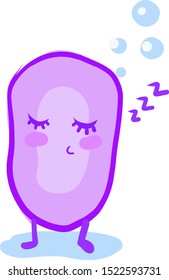 Sleepy soap, illustration, vector on white background.