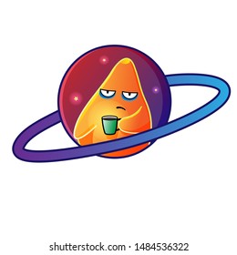 A sleepy star drinks coffee on Monday morning in space 