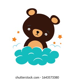 Sleepy teddy bear  Vector illustration