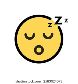  sleepy, tired emoji - vector icon