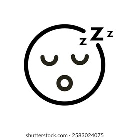  sleepy, tired emoji - vector icon