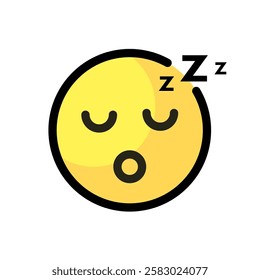  sleepy, tired emoji - vector icon