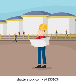 sleepy worker flat illustration