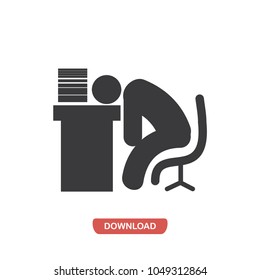 Sleepy worker vector icon