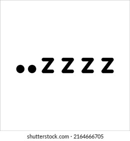 Sleepy zzz icon on white background Design concept about sleep, dream, relax, insomnia, eps 10.