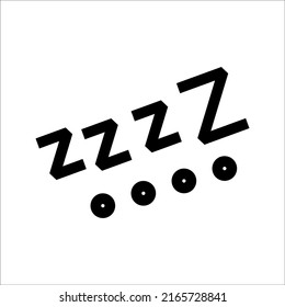 Sleepy zzz icon on white background Design concept about sleep, dream, relax, insomnia, eps 10.