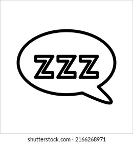 Sleepy zzz icon on white background Design concept about sleep, dream, relax, insomnia, eps 10.