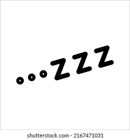 Sleepy zzz icon on white background Design concept about sleep, dream, relax, insomnia, eps 10.