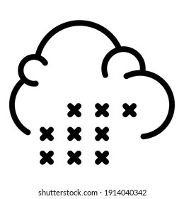 Sleet Cloud Icon. Outline Sleet Cloud Vector Icon For Web Design Isolated On White Background