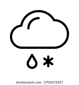 Sleet Cloud Modern Icon Set, Collection of Minimal and Clean Weather Icons for Apps and Design Projects
