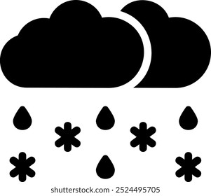 sleet glyph icon illustration vector