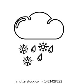 Sleet icon. Element of Whether for mobile concept and web apps icon. Outline, thin line icon for website design and development, app development