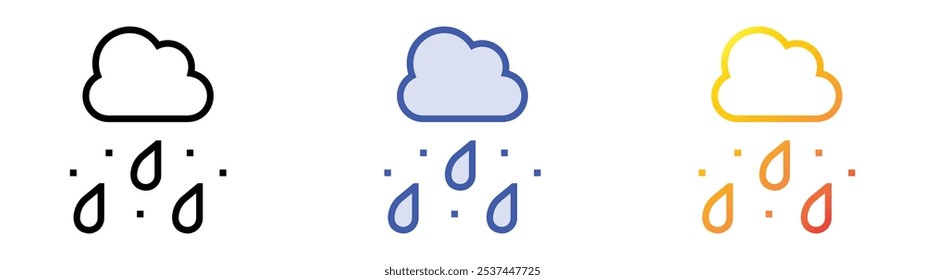 sleet icon. Linear, Blue Fill and Gradient Style Design Isolated On White Background