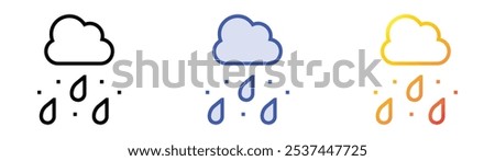 sleet icon. Linear, Blue Fill and Gradient Style Design Isolated On White Background