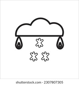 sleet line new vector icon
