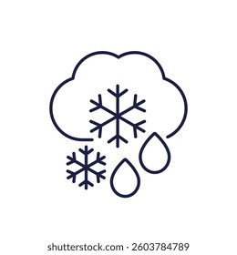 Sleet, rain with snow line icon