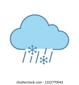 Sleet weather color icon. Wet snow. Mixed snow and rain. Weather forecast. Isolated vector illustration