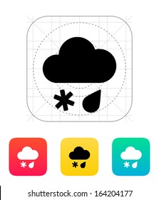 Sleet weather icon. Vector illustration.