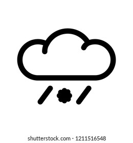 Sleet weather line vector icon
