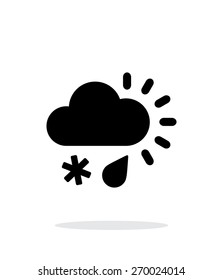 Sleet weather simple icon on white background. Vector illustration.