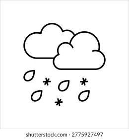 Sleet Weather Snow Rain Icon