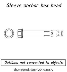 Sleeve Anchor Hex Head Outline
