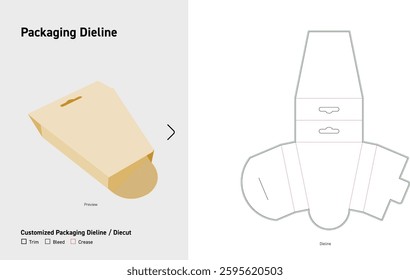 Sleeve box with hanging hook dieline