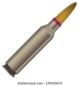 Sleeve with a bullet - reloading. Vector illustration.