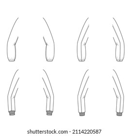 sleeve fashion man woman wear technical drawing 