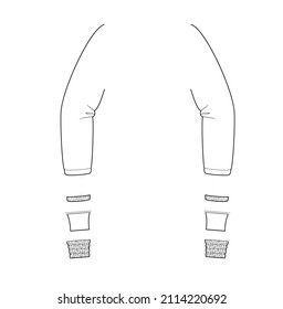 sleeve fashion man woman wear technical drawing 