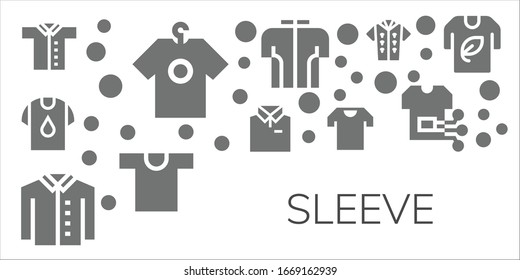 sleeve icon set. 11 filled sleeve icons. Included Shirt, Tshirt icons