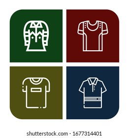 sleeve icon set. Collection of Shirt, Sport shirt, Tshirt, Polo shirt icons