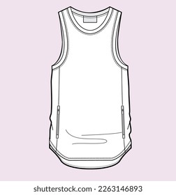 ilustración de sketch plano de camiseta de desgaste menos activa