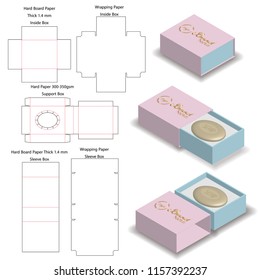 Sleeve Rigid Box For Soap Mockup With Dieline