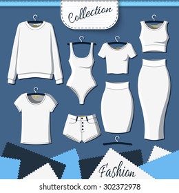 Sleeve Set of white clothes to create design on dark  background. 