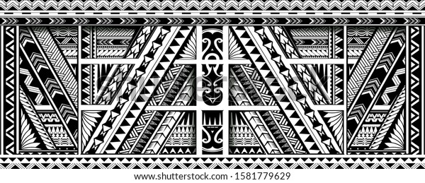 Sleeve\
tattoo design in polynesian Maori ethnic\
style