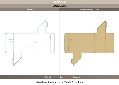 Sleeve tray box dieline structured through neat vector setup enhancing printing balance packaging hold sleeve die line form ensures clean envelope slide keeping tray alignment steady
