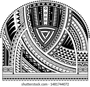Sleeve tribal tattoo in Maori ethnic style