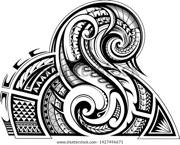 Sleeve tribal tattoo\
in Maori ethnic style